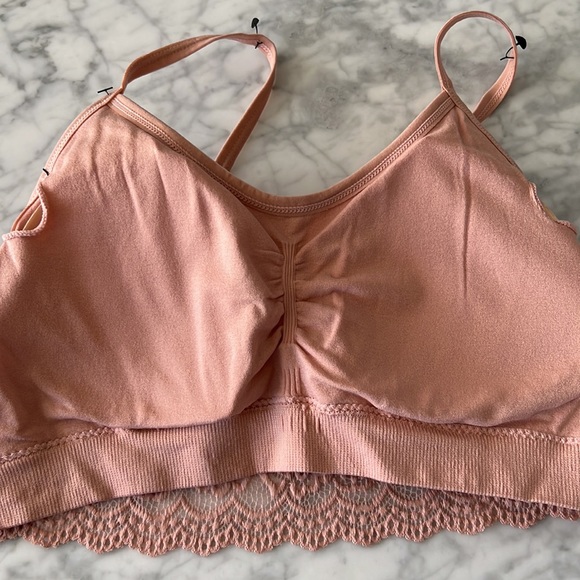 Blush Pink Bralette with Lace Detail NWOT XL - Picture 4 of 5